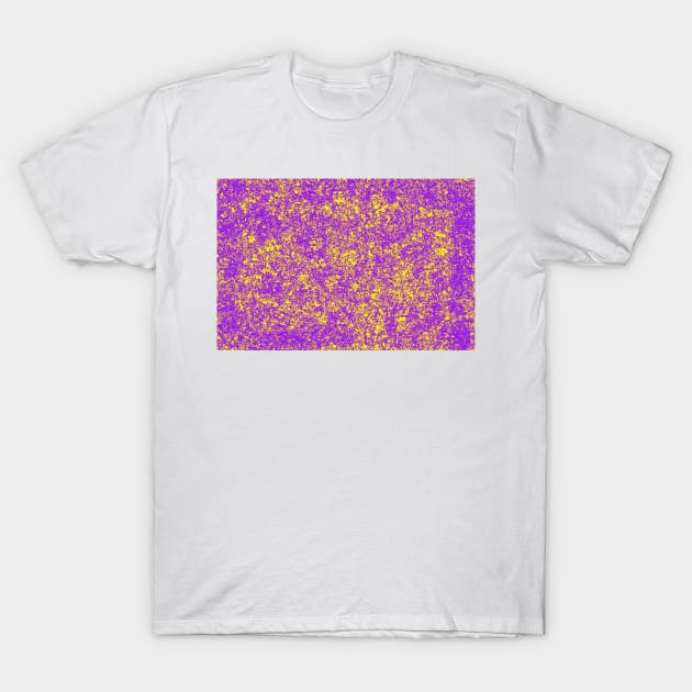 Purple & Yellow Sponge Paint Mess T-Shirt by karenmcfarland13